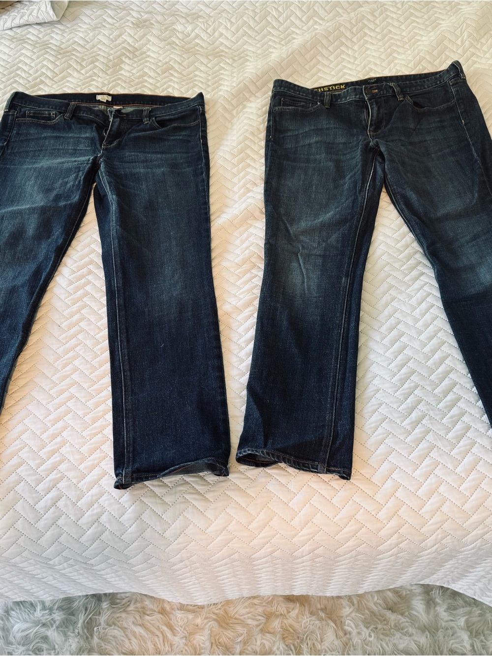 Two pairs J Crew Dark Blue Women's Jeans - 32S stretch slim straight